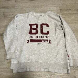 Boston College BC Eagles League Mens Sz L Crewneck Sweatshirt Gray NCAA Pullover